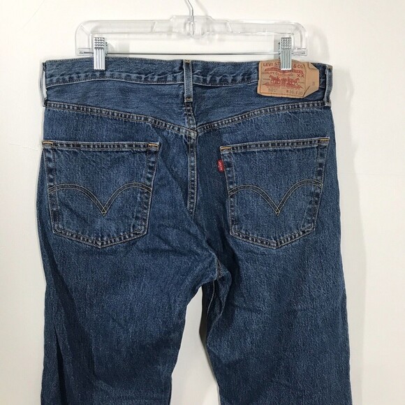 Vintage Levis Men's 501 Jeans Size 36X30 Straight Button Fly Blue Denim Ranch - Picture 5 of 9